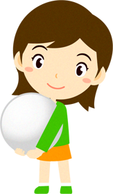 白い碁石を持つ子供のイラスト/女の子