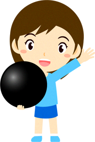 黒い碁石を持つ子供のイラスト/手を振る女の子