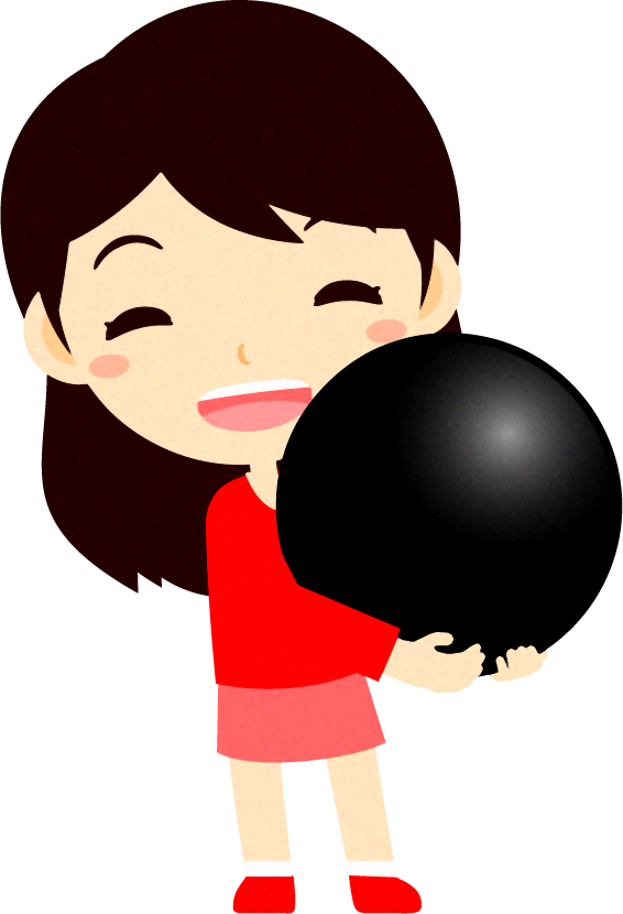 黒い碁石を持つ子供のイラスト/女の子