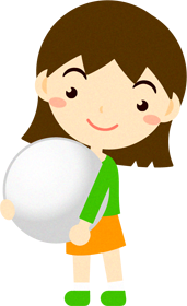 白い碁石を持つ子供のイラスト2/女の子