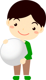 白い碁石を持つ子供のイラスト2/男の子