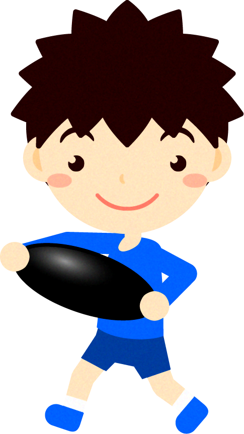 黒い碁石を持つ子供のイラスト2/男の子