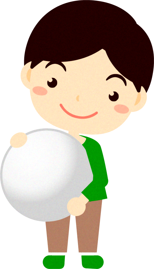 白い碁石を持つ子供のイラスト2/男の子