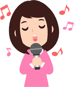 カラオケを歌う人のイラスト/女性_バラードを歌う）