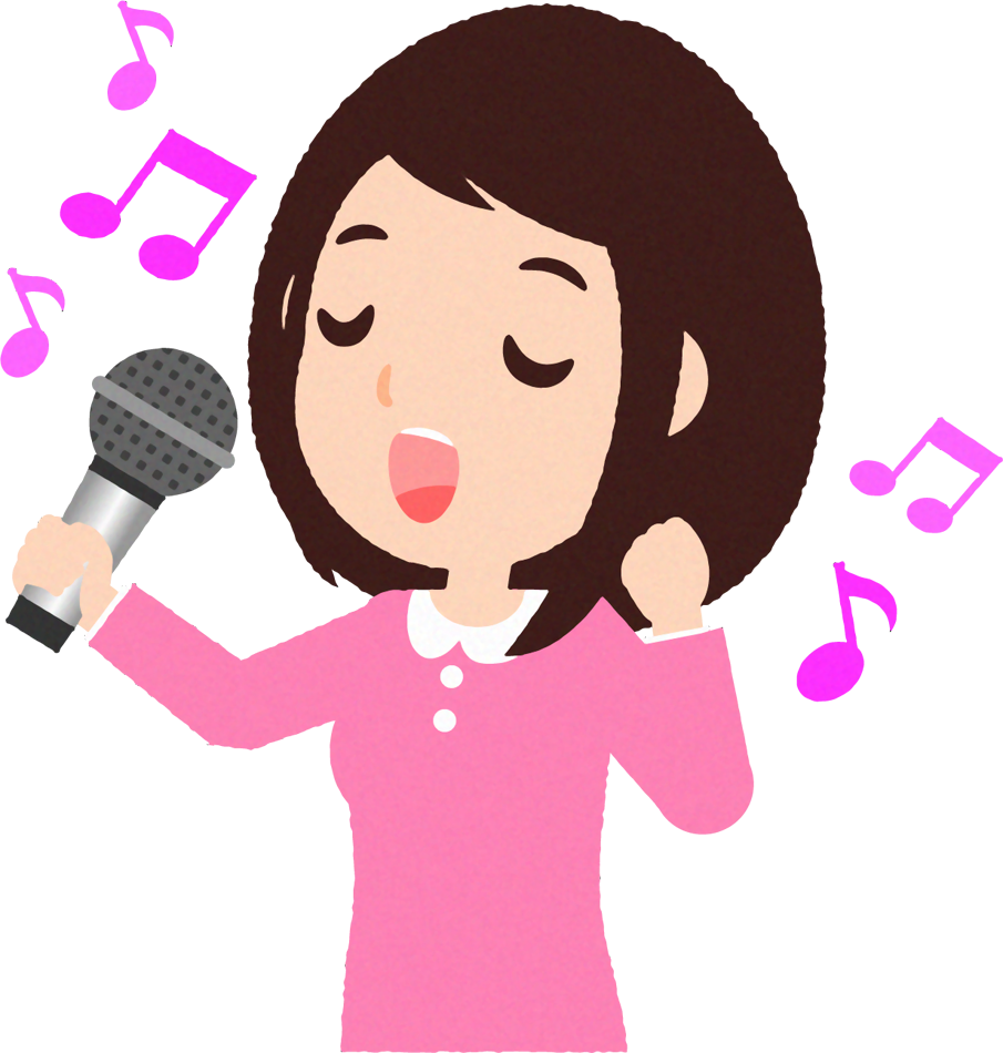 カラオケを歌う人のイラスト/女性_優しく歌う