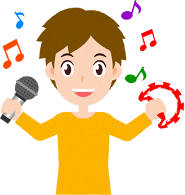 カラオケを歌う人のイラスト/男性