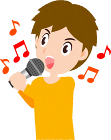 カラオケを歌う人のイラスト/男性_熱唱する