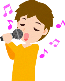 カラオケを歌う人のイラスト/男性_バラードを歌う