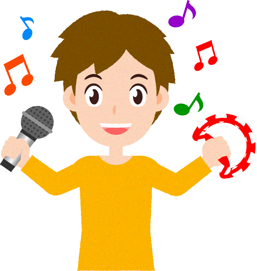 カラオケを歌う人のイラスト/男性