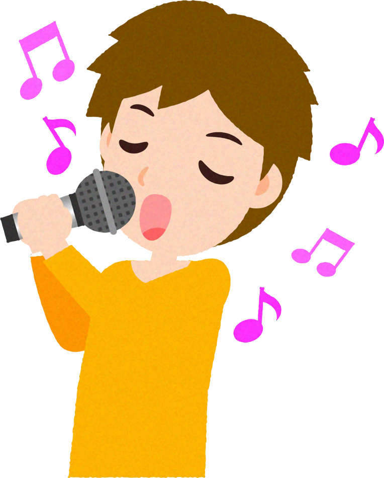 カラオケを歌う人のイラスト/男性_バラードを歌う
