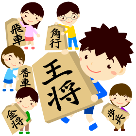 将棋をする子供達のイラスト2