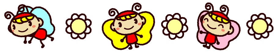 ちょうちょと花ライン・罫線イラスト