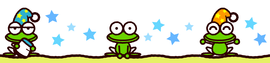 カエルのライン・罫線イラスト