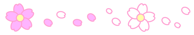 桜の花ライン・罫線イラスト/ヒラヒラ舞っている