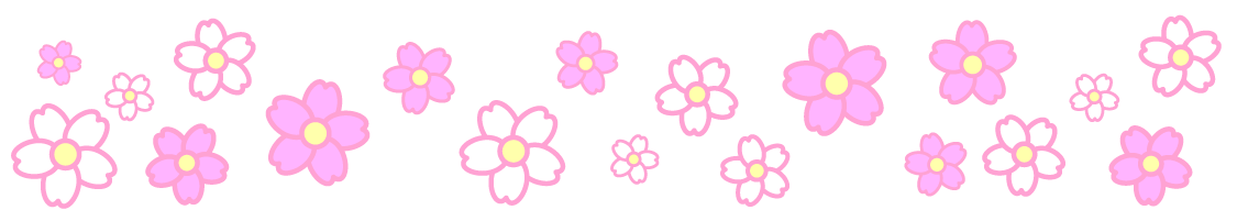 桜の花ライン・罫線イラスト/たくさん