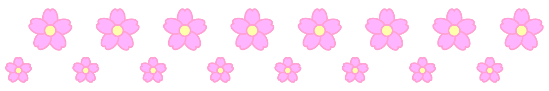 桜の花ライン・罫線イラスト/二列