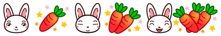 うさぎとニンジンライン・罫線イラスト