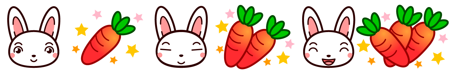 うさぎとニンジンライン・罫線イラスト