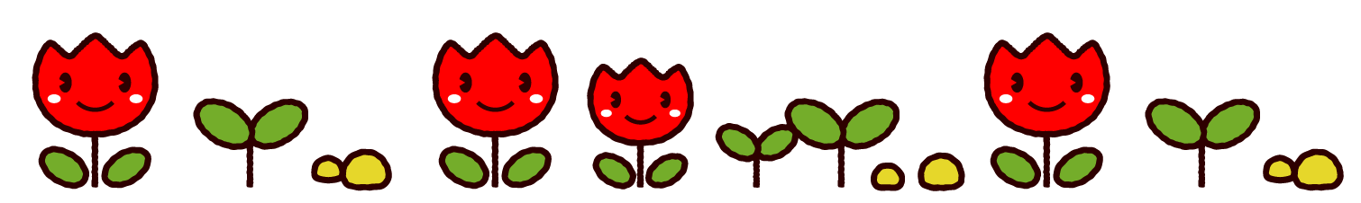 チューリップの花ライン・罫線イラスト