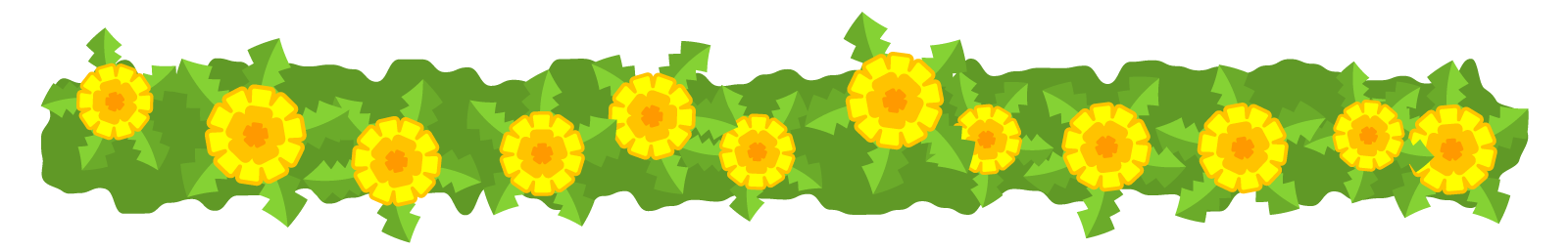 春とたんぽぽライン・罫線イラスト
