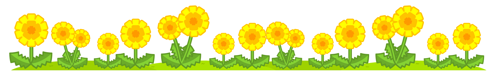 野に咲くたんぽぽライン・罫線イラスト