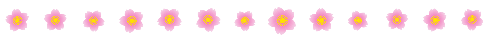 桜の花ライン・罫線イラスト/グラデーション