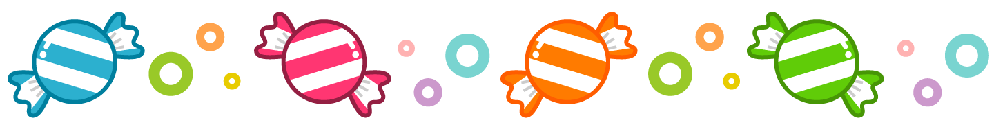 かわいいキャンディーのライン・罫線イラスト
