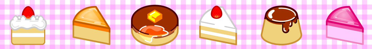 ケーキ等のスイーツのライン・罫線イラスト