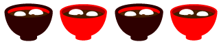 ぜんざいと雑煮のライン・罫線イラスト