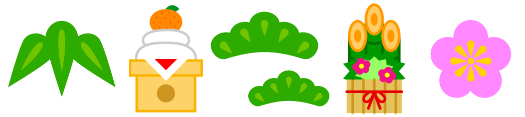 正月のライン・罫線イラスト/松竹梅