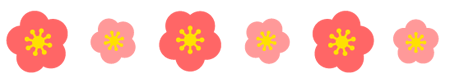 梅の花ライン・罫線イラスト