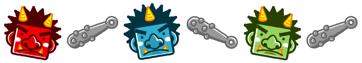 鬼と金棒ライン・罫線イラスト