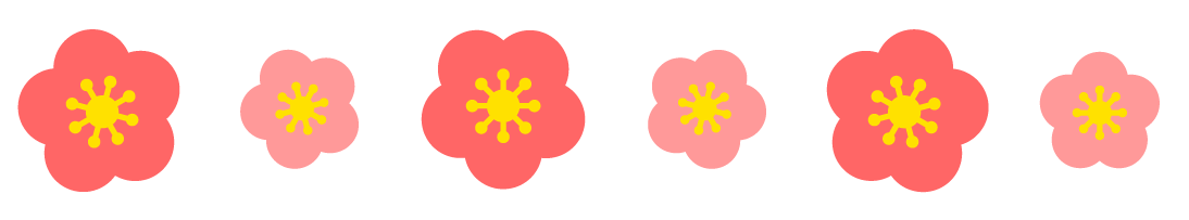 梅の花ライン・罫線イラスト