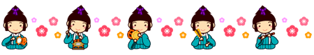 たんぽぽの花ライン・罫線イラスト五人囃子ライン・罫線イラスト