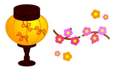 たんぽぽと蝶のライン・罫線イラスト