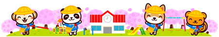 入園ライン・罫線イラスト/動物2