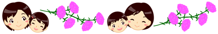 母の日のライン・罫線イラスト2