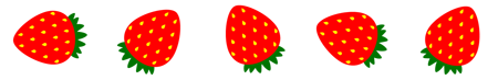 苺のライン・罫線イラスト