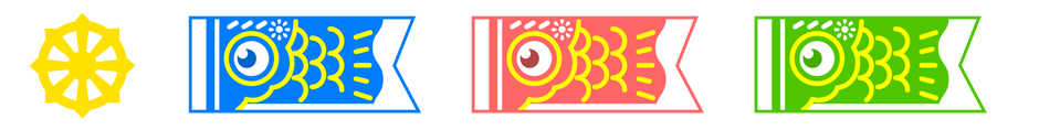 鯉のぼりのライン・罫線イラスト