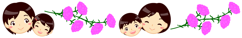 母の日のライン・罫線イラスト2