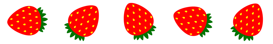 苺のライン・罫線イラスト