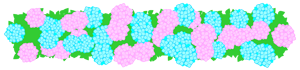 紫陽花のライン・罫線イラスト