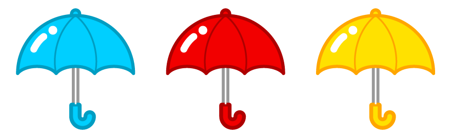 傘のライン・罫線イラスト