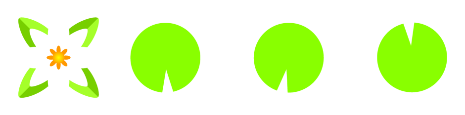 睡蓮のライン・罫線イラスト