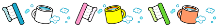 歯ブラシとコップのライン・罫線イラスト