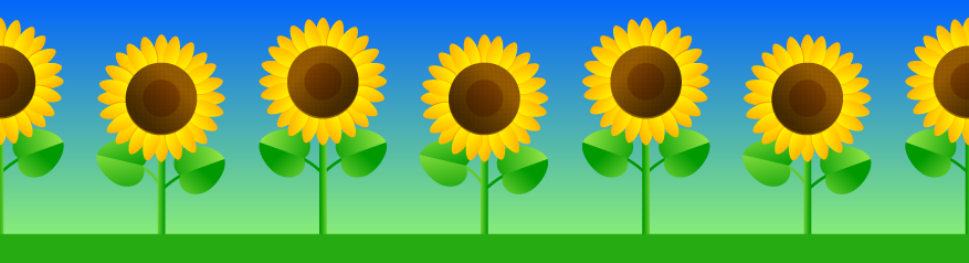 ヒマワリのライン・罫線イラスト