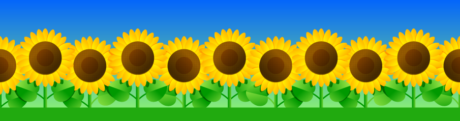 ヒマワリのライン・罫線イラスト/沢山