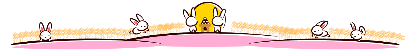 十五夜ライン・罫線イラスト/ウサギと満月