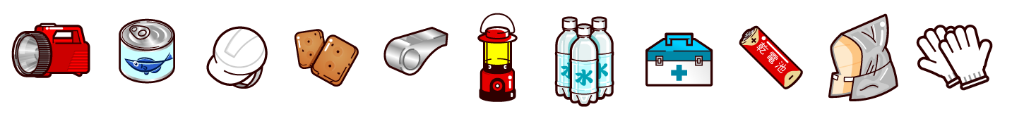 防災の日ライン・罫線イラスト