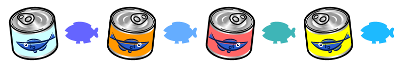 魚の缶詰のライン・罫線イラスト